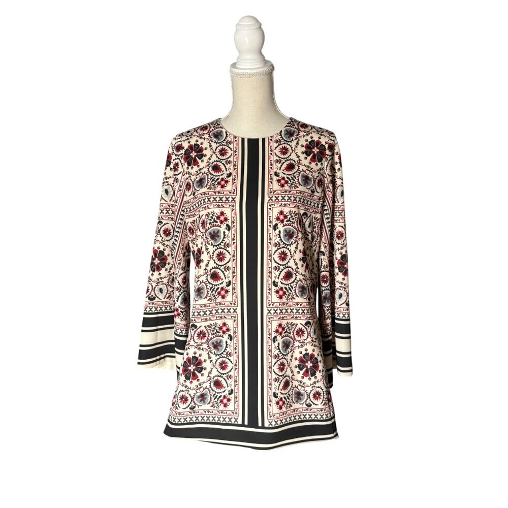 Tuckernuck Patchwork Floral Mini Jamie Dress size S small bell sleeve stripe - Picture 5 of 11